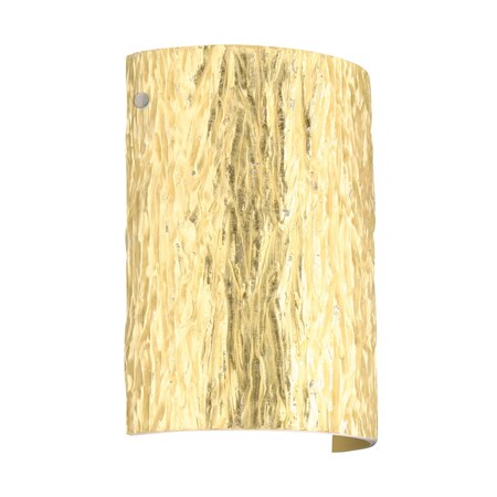 Besa Lighting Tamburo 8 Wall Sconce, Stone Gold Foil, Satin Nickel Cap Finish, 1x75W Incandescent 7090GF-SN